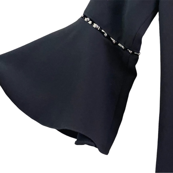 Elie Tahari Bell Sleeve Off Shoulder Black Cocktail Dress Size 4 - Picture 4 of 6